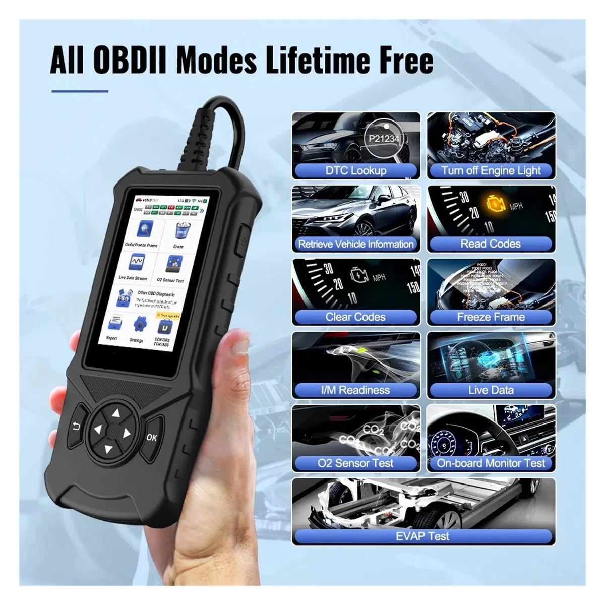Scanner pour Voiture, CDE900 Obd2 Outils de diagnostic automatique voiture Scanner Lecteur code Vérifier le moteur voyant du d'émissions