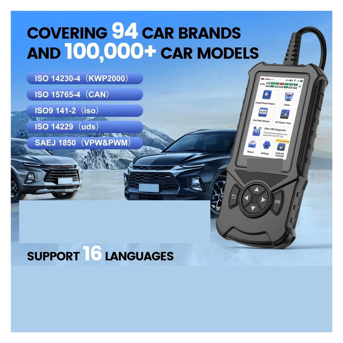 Scanner pour Voiture, CDE900 Obd2 Outils de diagnostic automatique voiture Scanner Lecteur code Vérifier le moteur voyant du d'émissions