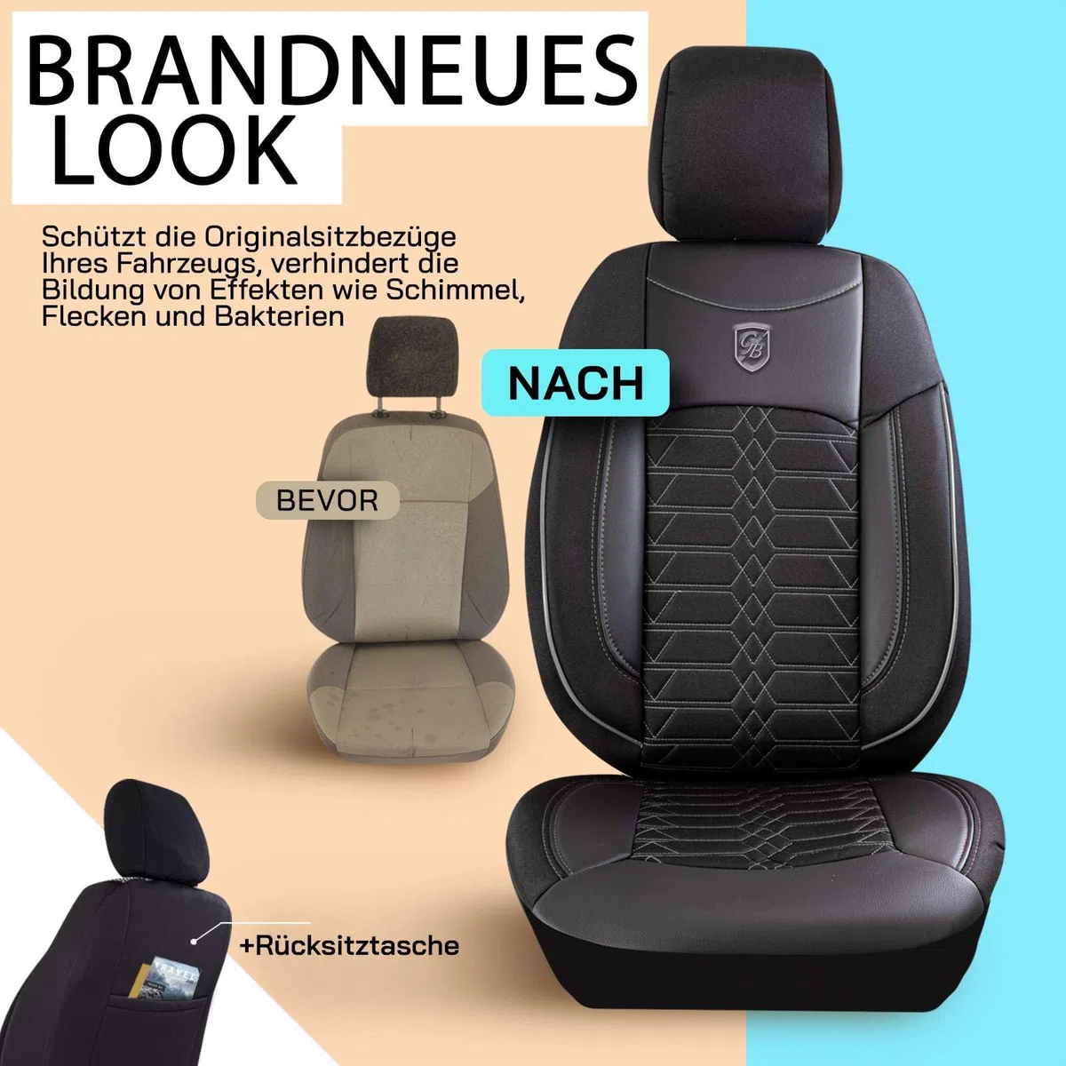 Housses de siège de voiture universelles - Accessoires de voiture intérieur de qualité supérieure pour voiture et SUV - Housse de siège Jacquard, protection de siège auto - Compatible