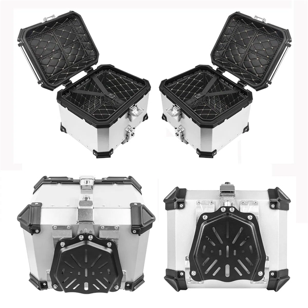 Boîte à Bagages pour BMW R1200GS LC R1250GS pour H-Onda CRF1000L CRF1100L Adventure Valise Arrière De Moto en Aluminium, Coffre Rangement, Boîte À Outils, Voyage(36L Silver X Box)