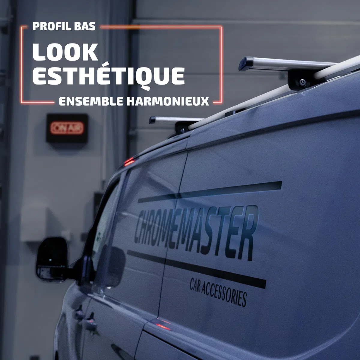 CHROMEMASTER | Kit Rails de Toit et Barres de Toit Compatible avec Ford Transit Custom L1 Court 2023+ | Système de Porte-Bagages de Toit pour Voiture | Montez Un Panier de Toit ou Un Coffre de Toit