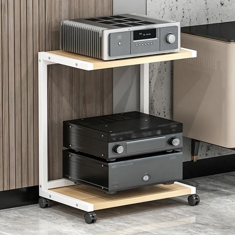 Support Multimédia AV avec Étagère for Lecteur de Disque Audio à roulettes