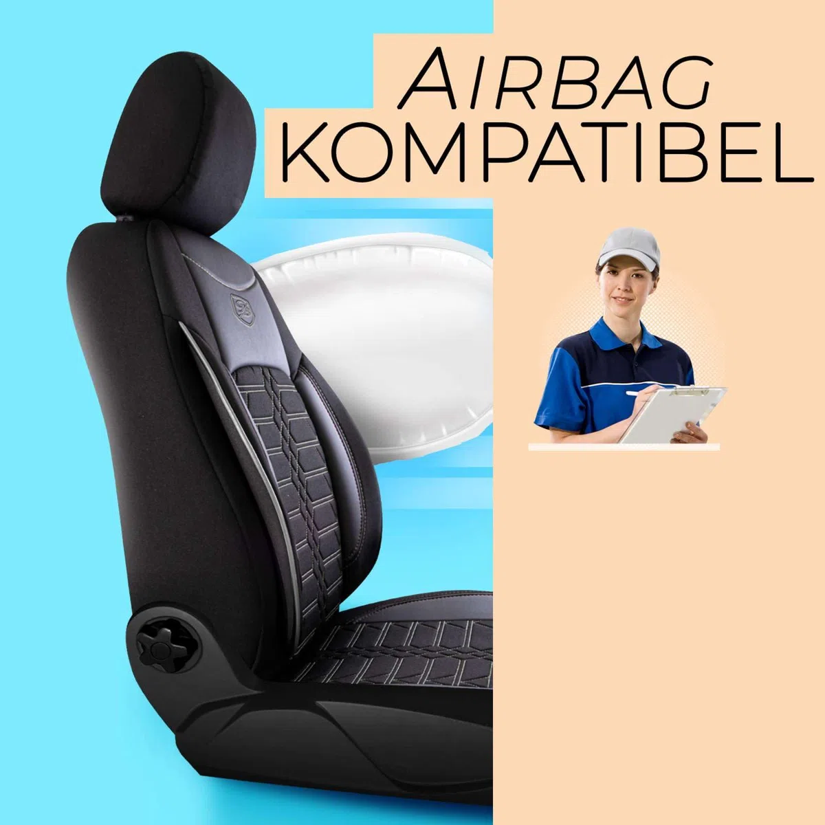 Housses de siège de voiture universelles - Accessoires de voiture intérieur de qualité supérieure pour voiture et SUV - Housse de siège Jacquard, protection de siège auto - Compatible