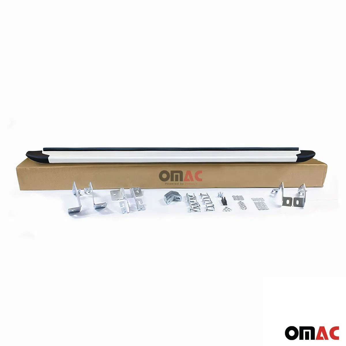 OMAC Seitenschweller Trittbretter Schweller kompatibel mit Ford Transit Custom I 2012-2023 L1 Silber Aluminium