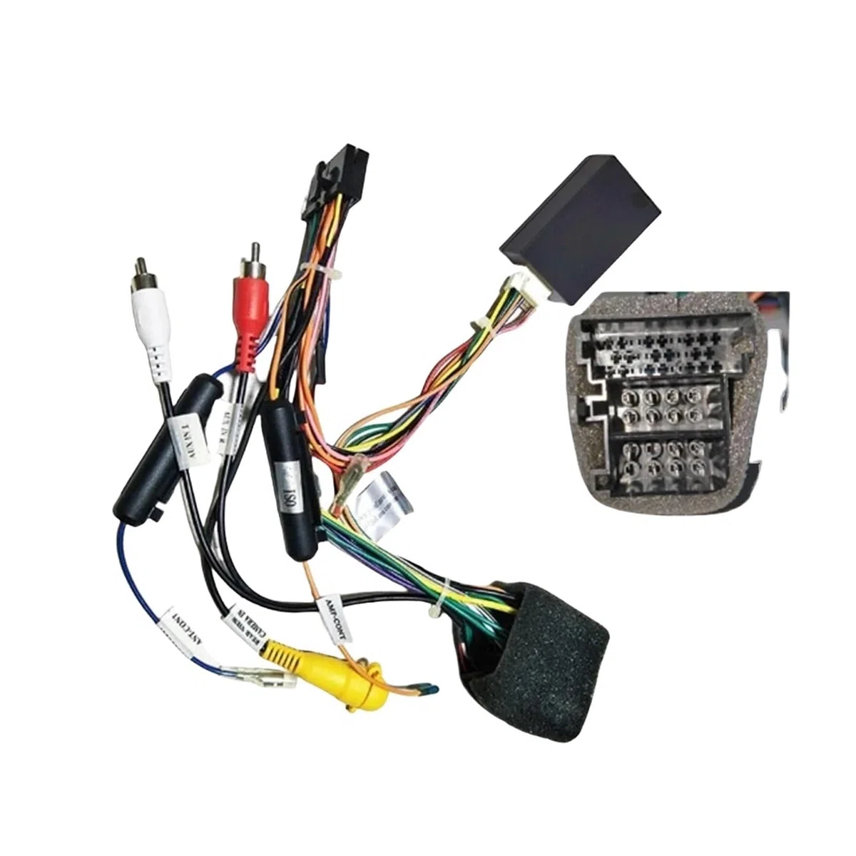 Faisceau de câbles d'alimentation 20 broches avec CANBUS pour autoradio Android, Compatible pour les véhicules VW.(Small head interface)
