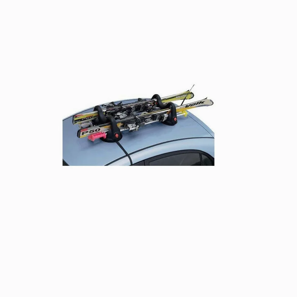 Compatible avec Fiat Panda porte-skis magnétique universel pour toit de voiture non en verre, 2 paires de skis porte-skis homologué aimanté noir