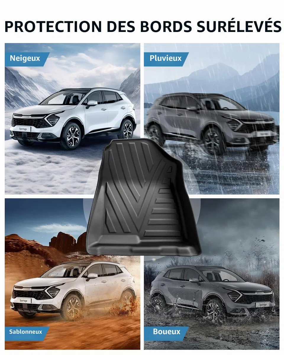 (3 Pièces) TPE Tapis de Sol pour Kia Sportage NQ5 Hybrid 2022-2026