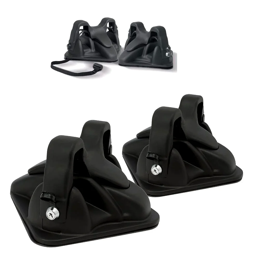 Compatible avec Fiat Panda porte-skis magnétique universel pour toit de voiture non en verre, 2 paires de skis porte-skis homologué aimanté noir